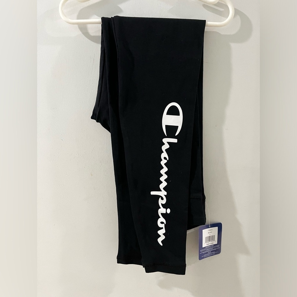 Champion Black Leggings, Girl’s size large, new!